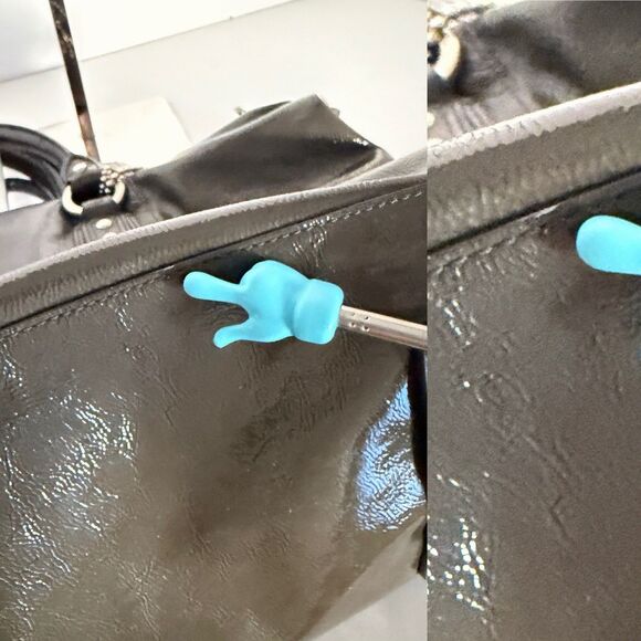 COACH Madison Sabrina Patent Leather Satchel 14179 Olive-Grey Shoulder Bag - Picture 8 of 16